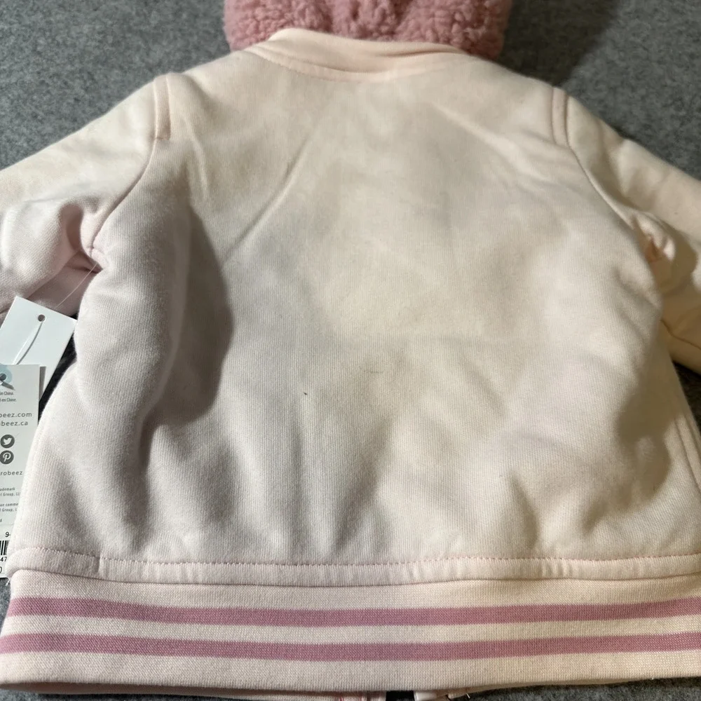 Robeez Pink Sherpa Reversable Jacket Babies Girl Size 12 Months New‎ with Tags